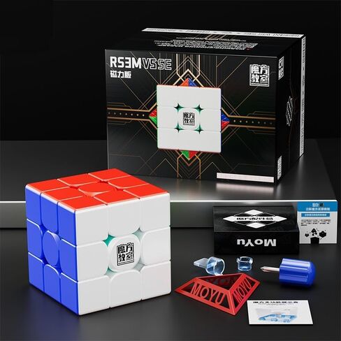 Moyu RS3M 2021 Magnetic Speed Cube Maglev Version(Upgraded), Speed Cube 3x3 Sticker-less Quieter Turning, Magic Cube 60pcs Magnets on Axes&Corners Steady Turning, Gift for Speed Cuber in Saudi Arabia