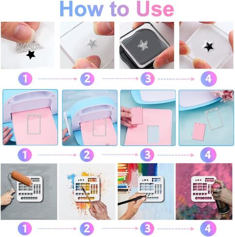 GLOBLELAND Color Palette Clear Stamps Cutting Dies PET Painting Stencils for Card Making Swatch Cards Silicone Stamp Metal Page Frame Die Cuts PET Paint Stencils for DIY Scrapbooking in Saudi Arabia