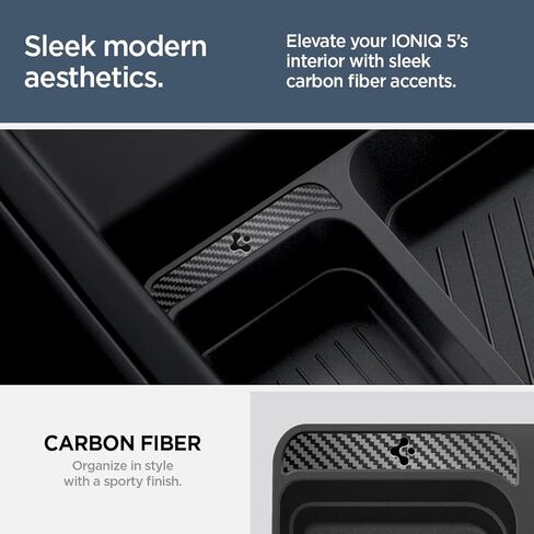 Spigen Console Organizer Tray (Carbon Edition) Designed for Hyundai Ioniq 5 2025 2024 2023 2022 in Saudi Arabia