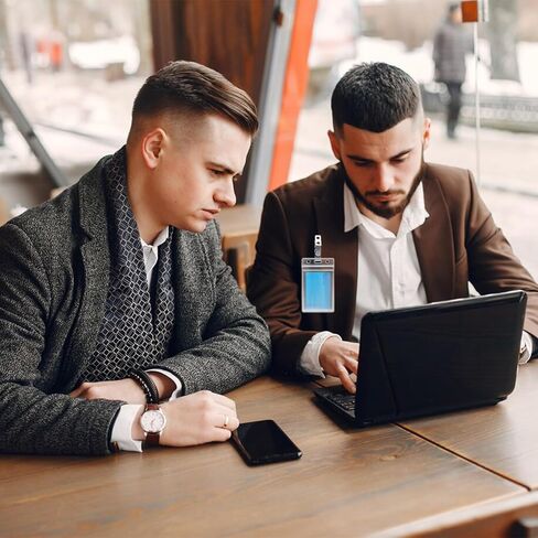 6 عبوات من حامل شارة بطاقة الهوية العمودية، مشابك شفافة ومعدنية مضادة للماء، شارة هوية رأسية شفافة، حامل بطاقات من PVC مع أشرطة مشبكية in Kuwait