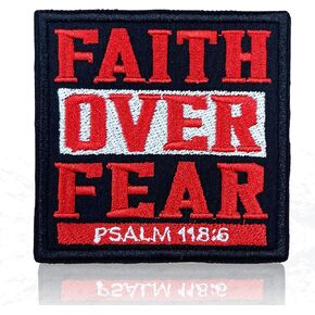 Faith Over Fear Patch,3 Inches Sew On Iron On Christian Bible Verse Embroidered Patches for Backpack, Jacket, Hat, Jeans DIY Clothes Accessory Repair Gift for Men Women Size 3 Inch in Saudi Arabia