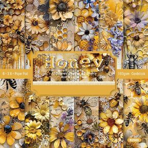 Scrapbook Paper Pad, 24 Sheets Mixture Colored Paper, 6"×6" Holiday Pattern Cardstock Paper Assorted Colors, Scrapbooking Supplies Paper for Junk Journal Craft DIY Photo Album Cottagecore Room Décor in Kuwait