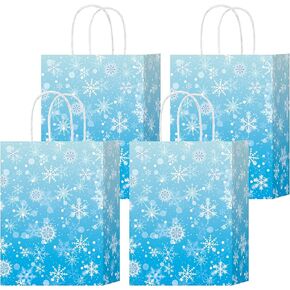 HongXingHai 8 Pcs Fine Christmas bags Christmas Kraft Paper Gift Bags with Handles Christmas Prints for Holiday Christmas Goody Bags, Xmas Gift Bags,Party Favors in Kuwait