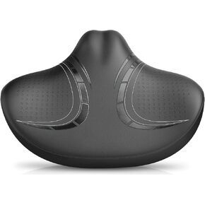 BLUEWIND New Noseless Oversized Bike Seat, Wide Bicycle Saddle Novel Backrest Design for Electric Bike, Universal Fit Exercise Bike or Road Stationary Bike Seat Cushion for Men & Women (Light Blue) in Saudi Arabia