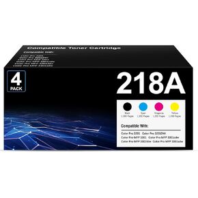 خراطيش حبر 218A مكونة من 4 قطع بديلة متوافقة لطابعة HP Color Pro MFP 3301SDW 3301CDW 3301FDW 3201DW سلسلة 3301 3201 | W2180A W2181A W2182A W2183A in Kuwait