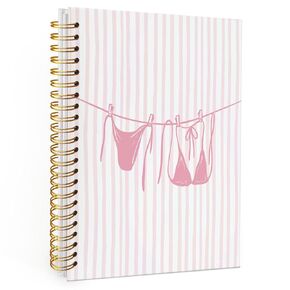 Wheatwin Pink Coquette Notebook Journal for Women, Cute Coastal Beachy Notebook for Teen Girls, Spiral Notebook Journals for Women Work 5.5x8.3 in Saudi Arabia