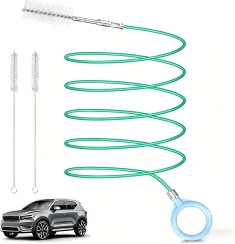 Auto Sun Roof Drain Cleaning Tool,120in Flexible Pipe Brush with 2Pcs Tube Cleaning Brushes for Automotive Sunroofs and Windshield Wiper Drain Holes (Green 120in) in Saudi Arabia