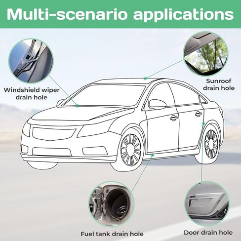 Auto Sun Roof Drain Cleaning Tool,120in Flexible Pipe Brush with 2Pcs Tube Cleaning Brushes for Automotive Sunroofs and Windshield Wiper Drain Holes (Green 120in) in Saudi Arabia