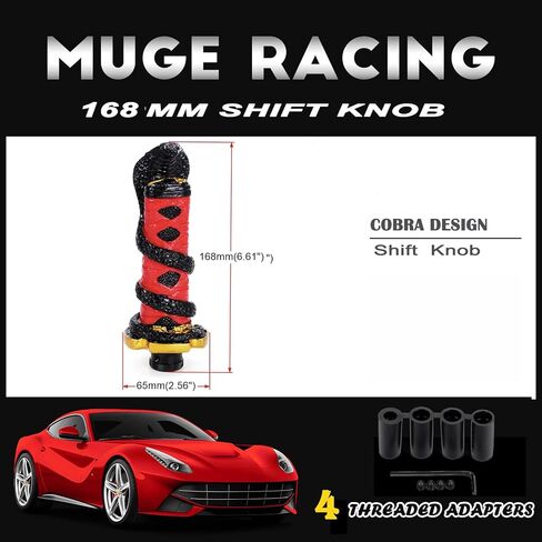 muge racing Shift Knob Samurai Sword Gear Shifter with 4 Adapters for Most Manual Car Universal Gear Shifter (Red) in Saudi Arabia