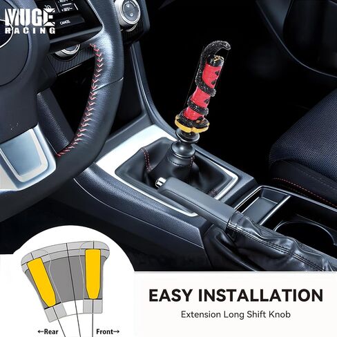 muge racing Shift Knob Samurai Sword Gear Shifter with 4 Adapters for Most Manual Car Universal Gear Shifter (Red) in Saudi Arabia