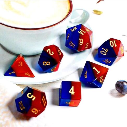 Starry Gemstone D&D Dice Set,Blue Sandstone ERPG Game Dice.Magic The Gathering Dice Set,DND Dice Sets in Saudi Arabia