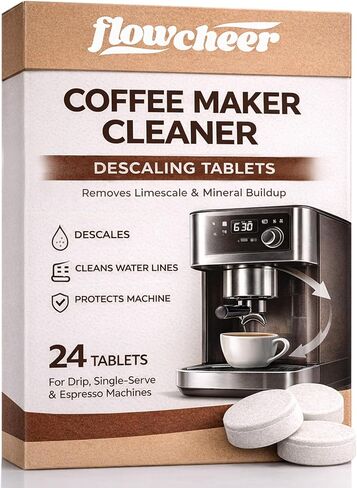 Coffee Machine Cleaner Descaler Tablets - 12 Count, Coffee Maker Pot Descaling & Cleaning Tabs for Breville Keurig, Gaggia, Nespresso, Delonghi, Jura, Ninja, Coffee Espresso Machines in Kuwait