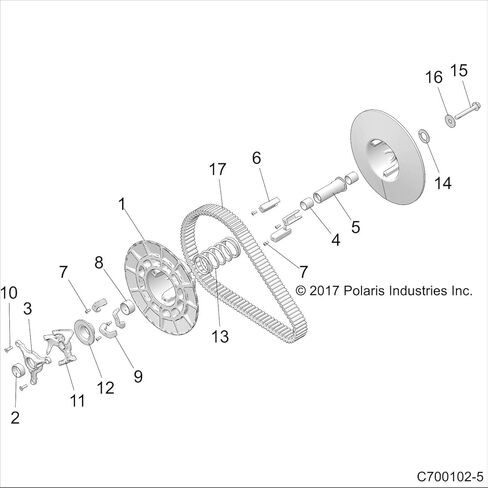 زر القابض الثانوي Polaris RZR، متوافق مع موديلات Polaris لملاءمة مثالية، قطعة OEM الأصلية 5453660، الكمية 1 in Saudi Arabia