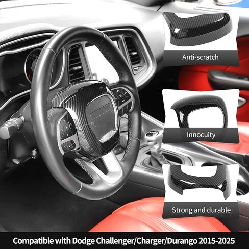 توافق إطار زر التحكم المركزي من CheroCar مع الملحقات الداخلية لشاحن دودج تشالنجر دورانجو 2015-2025 in Saudi Arabia