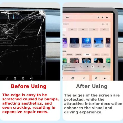 2 قطعة إطارات حماية متوافقة مع Tesla Model 3 Model Y 2025 2024 2023 2022 2021 2020 2019 2018 لشاشة اللمس المركزية وملحقات تزيين مرآة الرؤية الخلفية، سيليكون أبيض in Saudi Arabia