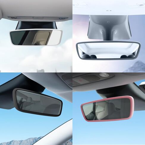 2 قطعة إطارات حماية متوافقة مع Tesla Model 3 Model Y 2025 2024 2023 2022 2021 2020 2019 2018 لشاشة اللمس المركزية وملحقات تزيين مرآة الرؤية الخلفية، سيليكون أبيض in Saudi Arabia