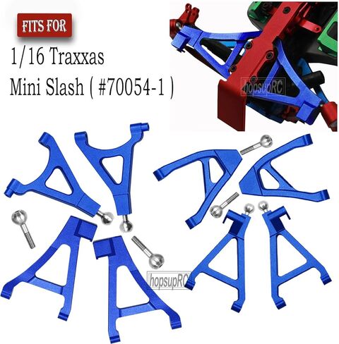 Front Rear Upper Lower Suspension A-Arms Upgrades Part for 1/16 Mini Slash,Aluminum Upper Lower Arms (Left & Right) Hops Ups for 1/16 Mini Slash（70054-1,Navy Blue in Saudi Arabia