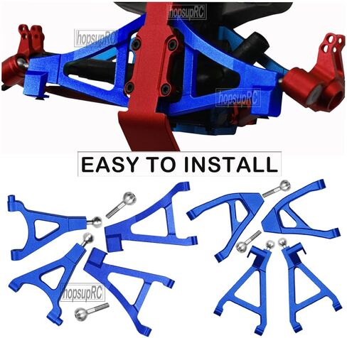 Front Rear Upper Lower Suspension A-Arms Upgrades Part for 1/16 Mini Slash,Aluminum Upper Lower Arms (Left & Right) Hops Ups for 1/16 Mini Slash（70054-1,Navy Blue in Saudi Arabia
