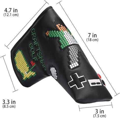 Craftsman Golf Premium Leather Floral Black Blade Putter Cover Headcover Magnetic Closure for Scotty Cameron Taylormade Odyssey in Kuwait