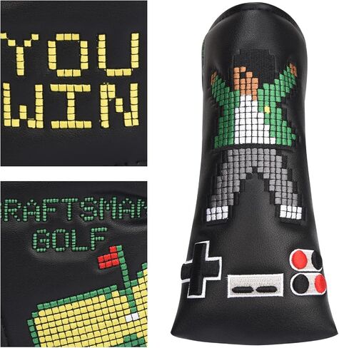 Craftsman Golf Premium Leather Floral Black Blade Putter Cover Headcover Magnetic Closure for Scotty Cameron Taylormade Odyssey in Kuwait