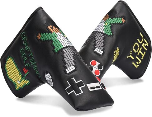 Craftsman Golf Premium Leather Floral Black Blade Putter Cover Headcover Magnetic Closure for Scotty Cameron Taylormade Odyssey in Kuwait