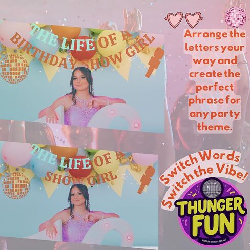 The Life of A Birthday Party Decor - Showgirl Upgraded Multifuncional Banner Happy Birthday Party Decorations, In My Era Decoration Themed Party Decor Stuffed Merch Girls Favors in Saudi Arabia