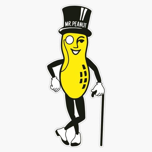 Mr. Peanut Illustration Sticker Vinyl Bumper Sticker Decal Waterproof 5" in Kuwait