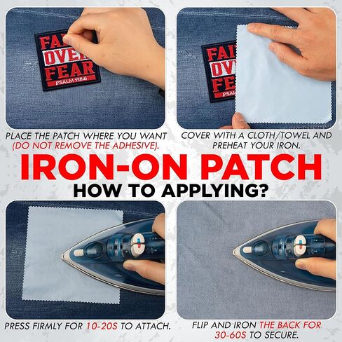 Faith Over Fear Patch,3 Inches Sew On Iron On Christian Bible Verse Embroidered Patches for Backpack, Jacket, Hat, Jeans DIY Clothes Accessory Repair Gift for Men Women Size 3 Inch in Saudi Arabia