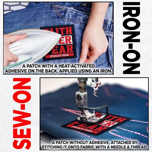 Faith Over Fear Patch,3 Inches Sew On Iron On Christian Bible Verse Embroidered Patches for Backpack, Jacket, Hat, Jeans DIY Clothes Accessory Repair Gift for Men Women Size 3 Inch in Saudi Arabia