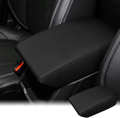 INTGET Car Center Console Armrest Cover for 2024 Subaru Forester Accessories 2019 2020 2021 2022 2023 Leather Middle Arm Rest Box Lid Cover Seat Pad Protector(Black Stitiches,2019-2024) in Saudi Arabia