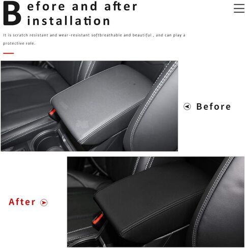 INTGET Car Center Console Armrest Cover for 2024 Subaru Forester Accessories 2019 2020 2021 2022 2023 Leather Middle Arm Rest Box Lid Cover Seat Pad Protector(Black Stitiches,2019-2024) in Saudi Arabia