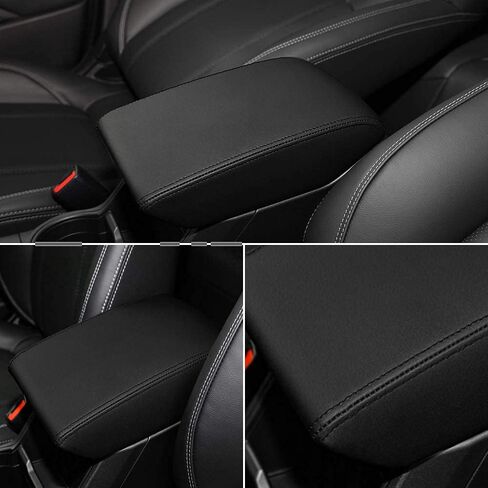 INTGET Car Center Console Armrest Cover for 2024 Subaru Forester Accessories 2019 2020 2021 2022 2023 Leather Middle Arm Rest Box Lid Cover Seat Pad Protector(Black Stitiches,2019-2024) in Saudi Arabia