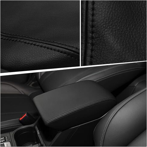 INTGET Car Center Console Armrest Cover for 2024 Subaru Forester Accessories 2019 2020 2021 2022 2023 Leather Middle Arm Rest Box Lid Cover Seat Pad Protector(Black Stitiches,2019-2024) in Saudi Arabia