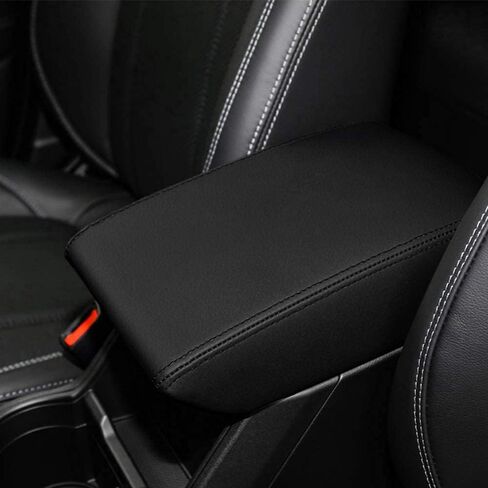 INTGET Car Center Console Armrest Cover for 2024 Subaru Forester Accessories 2019 2020 2021 2022 2023 Leather Middle Arm Rest Box Lid Cover Seat Pad Protector(Black Stitiches,2019-2024) in Saudi Arabia