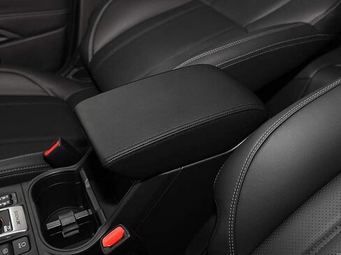 INTGET Car Center Console Armrest Cover for 2024 Subaru Forester Accessories 2019 2020 2021 2022 2023 Leather Middle Arm Rest Box Lid Cover Seat Pad Protector(Black Stitiches,2019-2024) in Saudi Arabia