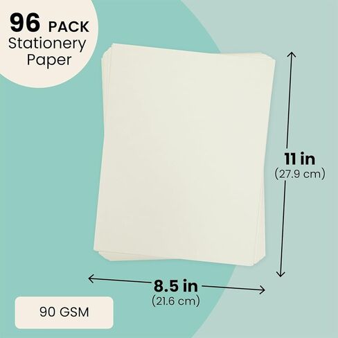 أفضل تحيات الورق 96 ورقة من ورق البرشمان للشهادات والسيرة الذاتية والدبلومات - قرطاسية مزخرفة 90 جرامًا في المتر المربع، صديقة للطباعة - ورق شهادة 8.5 × 11 للطباعة - ورق طباعة الدبلوم in Kuwait