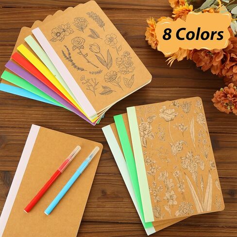 MIVIDE 50 Pack A5 Blank Kraft Notebooks, Bulk Pack 8.3" x 5.5" Notebooks 30 Sheets 60 Pages, Lined Travel Notebooks for Writing, Making Plans, School Office Supplies in Kuwait