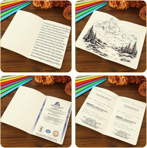 MIVIDE 50 Pack A5 Blank Kraft Notebooks, Bulk Pack 8.3" x 5.5" Notebooks 30 Sheets 60 Pages, Lined Travel Notebooks for Writing, Making Plans, School Office Supplies in Kuwait