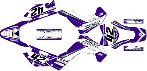 مجموعة رسومات لـ Kawasaki KLX140 2008-2018 وKLX140R 2019+ Lethal Series White 09 Mil - مجموعة ملصقات رسومات السباق المخصصة للدراجة الترابية، بدون بلاستيك in Saudi Arabia
