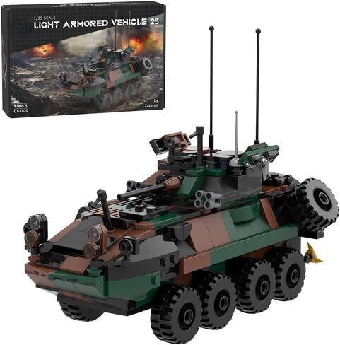 نموذج شاحنة مدرعة عسكرية، 476 قطعة بمقياس 1/35 LAV-25 مجموعة مكعبات بناء مركبة قتال المشاة، نموذج جذعي للسيارة العسكرية للشباب والكبار in Kuwait