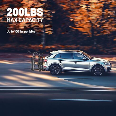 Young 200 lb 2-Bike Rack Hitch Mount for Cars Trucks SUVs RVs, fits Standard, MTB, Fat Tire Bikes w/Up to 5-inch Tire - 2" Hitch Receiver in Kuwait