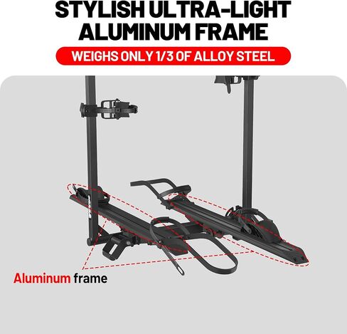 Young 200 lb 2-Bike Rack Hitch Mount for Cars Trucks SUVs RVs, fits Standard, MTB, Fat Tire Bikes w/Up to 5-inch Tire - 2" Hitch Receiver in Kuwait