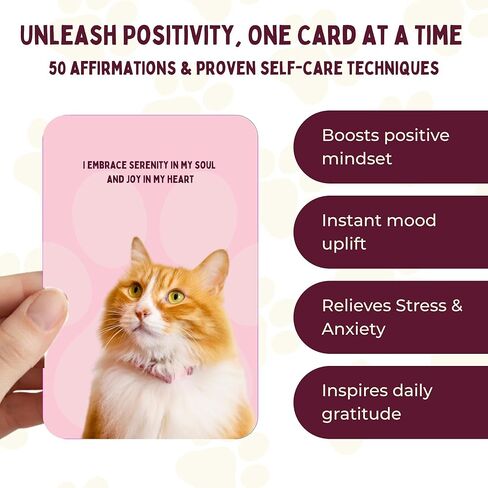 بطاقات التأكيد الإيجابية لمحبي الكلاب - 50 بطاقة تحفيزية يومية وتقنيات العناية الذاتية لتخفيف التوتر والقلق - هدايا ملهمة للكلاب للنساء لعيد الميلاد أو عيد الميلاد in Kuwait