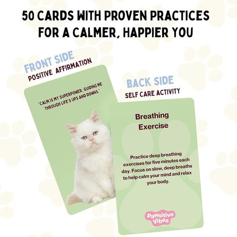 بطاقات التأكيد الإيجابية لمحبي الكلاب - 50 بطاقة تحفيزية يومية وتقنيات العناية الذاتية لتخفيف التوتر والقلق - هدايا ملهمة للكلاب للنساء لعيد الميلاد أو عيد الميلاد in Kuwait