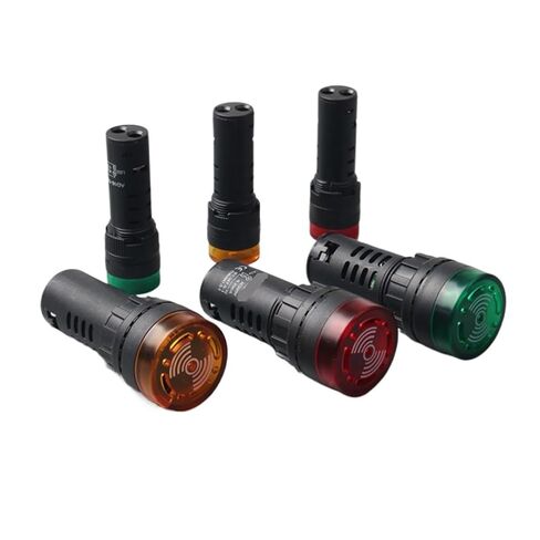 AD16-22SM صفارة بصوت عالٍ ومتقطع وضوء فلاش LED إنذار AC/DC 12V24V220v380V(16mmGreen(220V)) in Saudi Arabia