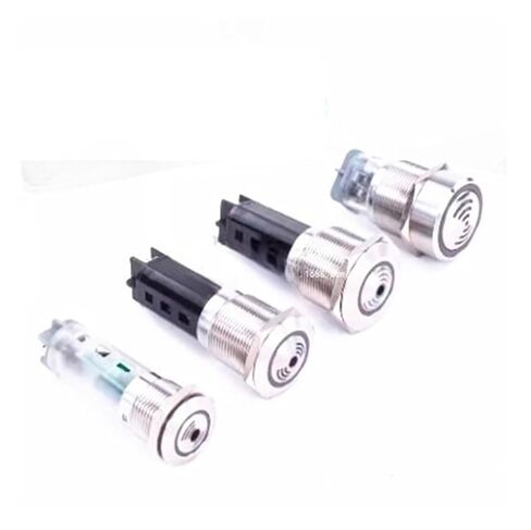طنان معدني 16/19/22 مللي متر فلاش متقطع مصباح ليد صوت نشط متقطع وإنذار الضوء 12V24V (22 مللي متر ضوء أبيض مقاوم للماء 24 فولت) in Saudi Arabia