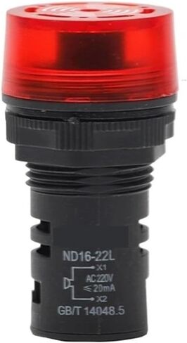 ضوء إشارة LED ND16-22LC أحمر 24 فولت 36 فولت 110 فولت 220 فولت 380 فولت طنان (ND16-22LCredAC/DC110V) in Saudi Arabia
