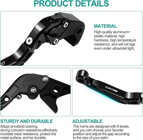 for Kawasaki Z900 Z 900 2022 2023 2024 Motorcycle Clutch Lever Adjustable Handlebars Brake and Clutch Levers Set(Black) in Saudi Arabia
