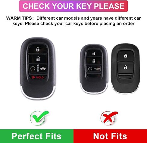 غطاء EnerCharge لمفتاح Honda Key fob مع سلسلة مفاتيح، واقي حافظة مفتاح السيارة TPU أسود متوافق مع 2022 2023 2024 Honda Accord Civic HR-V CR-V Pilot Smart Key Fob Case (أسود أرجواني) in Saudi Arabia