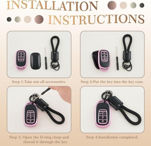 غطاء EnerCharge لمفتاح Honda Key fob مع سلسلة مفاتيح، واقي حافظة مفتاح السيارة TPU أسود متوافق مع 2022 2023 2024 Honda Accord Civic HR-V CR-V Pilot Smart Key Fob Case (أسود أرجواني) in Saudi Arabia